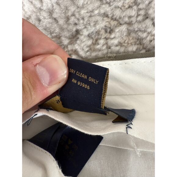 Brooks Brothers Size W35 L32 Career Pleated Straight Leg Pants Gray Button Zip - Picture 10 of 13